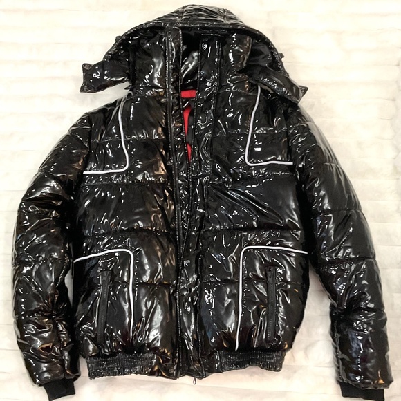 BLACK MILANO MEN'S UNISEX WATERPROOF PUFFER COAT DETACHABLE HOOD SZ LARGE - Picture 10 of 12